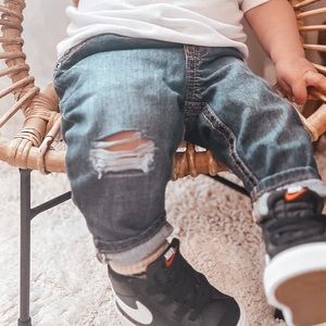 Carter’s Elastic Waist Denim Pants - Custom Distressed